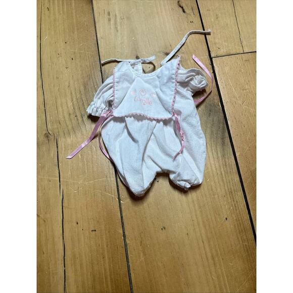 Vintage Corolle Baby Doll Outfit. White w/ Pink Trim. - Picture 3 of 3